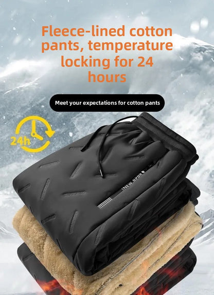 Winter Fleece Lined Casual Women's Pants Home Wear Waterproof Windproof Outdoor Thermal Cotton Trousers for Men And Women