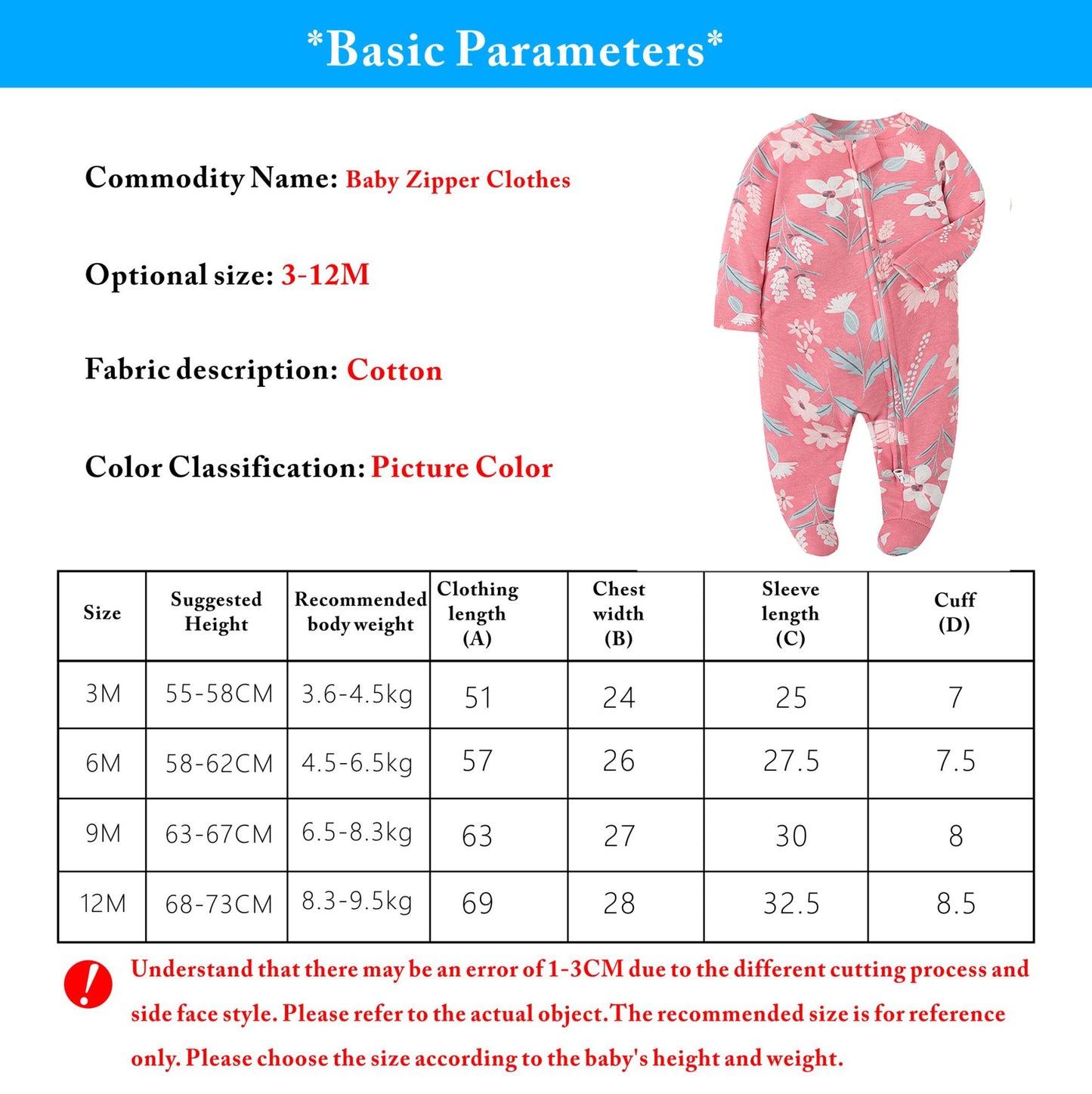 Newborn Footed Pajamas Zipper Girl and Boy Romper Long Sleeve Jumpsuit Cotton Solid White Fashion 0-12 Months Baby Clothes ?
