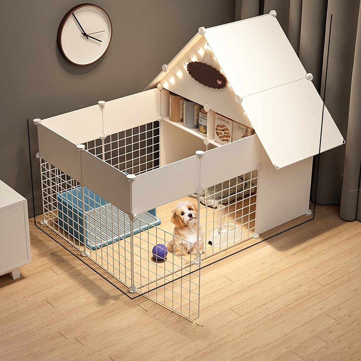 Cercadinho para Cães, Casa Interna, Gaiola, Cão de Porte Pequeno e Médio, Teddy, Corgi, Porta de Isolamento, Grade de Proteção, Canil