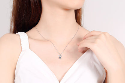 Platinum PT950 18K White Gold 0.5ct Moissanite Luxury Necklace Pendant for Women Jewelry Dainty Everyday Wear