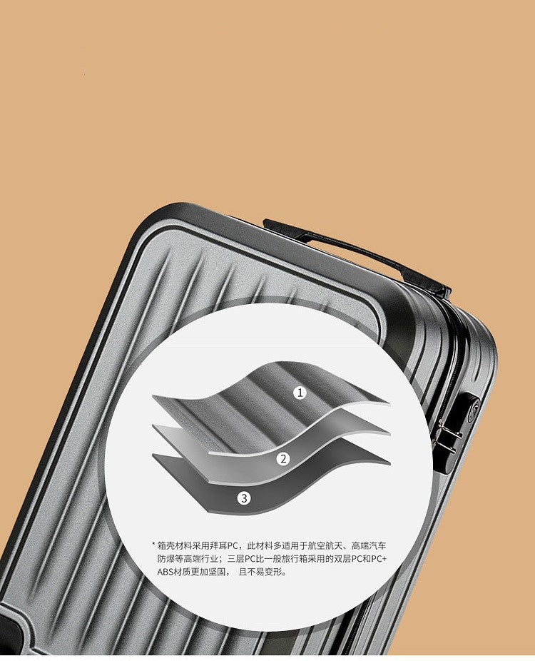 20 Inch Lightweight Hardshell Suitcase Large Capacity Sleek Solid Color Durable Trolley Case Travel Luggage for Adults