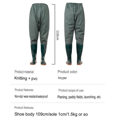 Calça Plástica de PVC para Transplante, Botas de Pesca Impermeáveis Antiderrapantes com Cano Alto, 10 Tamanhos
