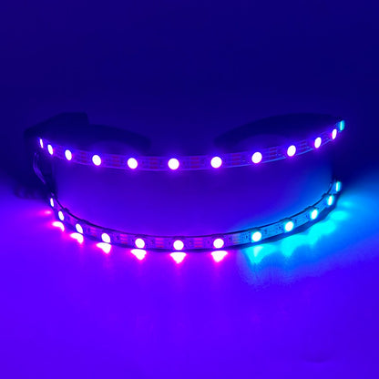 Cyberpunk Futuristic Luminous Glasses Rave Cyber light up Goggles LED glowing visor glasses for EDM music show props
