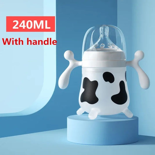 Mamadeira de Silicone para Bebê, Bonito, Vaca, Imita Leite Materno para Recém-nascidos, Antirrefluxo, Antiasfixia, Suprimentos para Amamentação Novo
