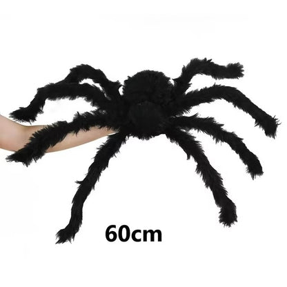 Halloween Aranha de Pelúcia Grande Decoração de Halloween de Terror Adereços de Festa Decoração Gigante de Aranha para Exterior Brinquedo de Pelúcia de Aranha Preta de 30-200cm
