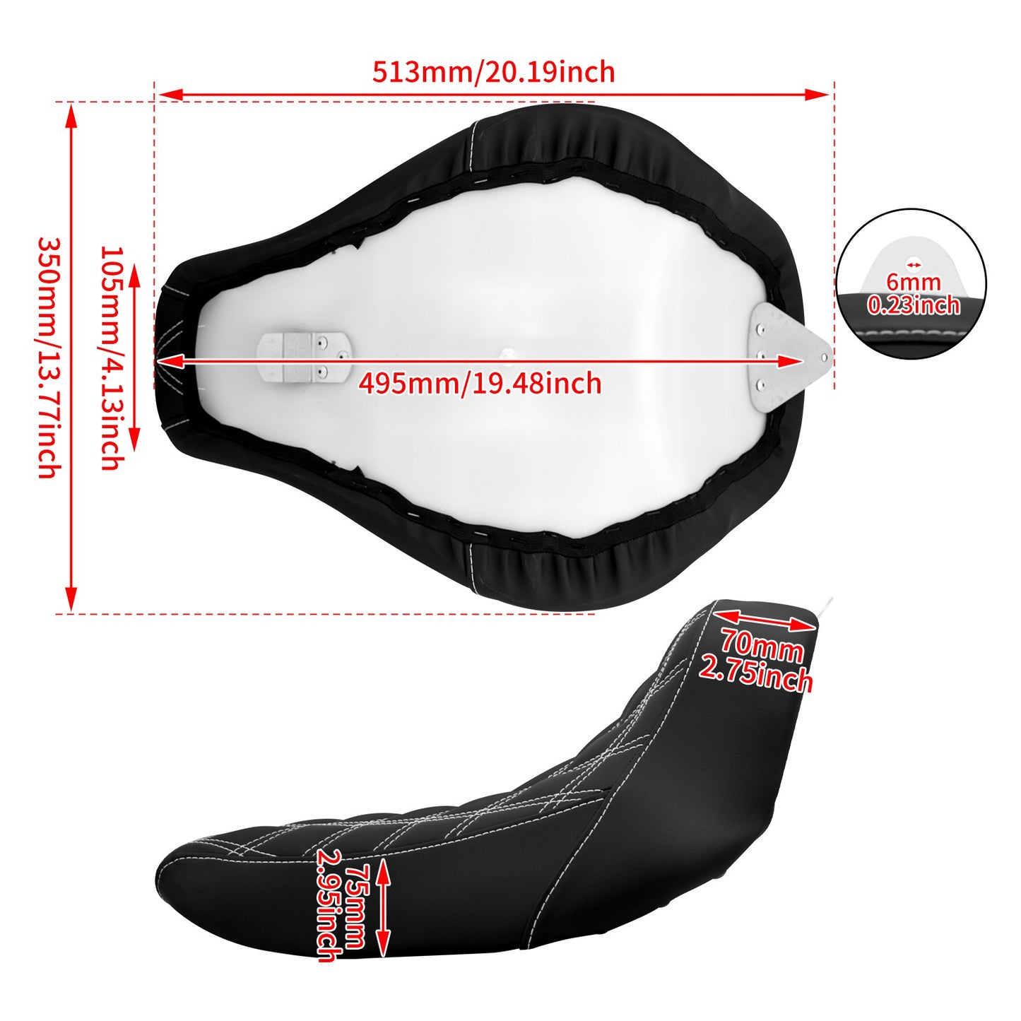 Banco Solo Low Profile Para Piloto De Motocicleta Com Almofada Diamante Para Harley Softail Fatboy Breakout FLSTF FXBRS 2018-2021 2022 2023 Preto