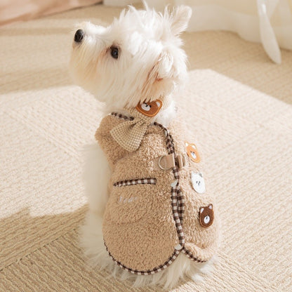 Roupas de cachorro filhote outono inverno urso fofo pato lã casaco de cachorro fantasia para animais de estimação roupas de gato chihuahua buldogue francês colete jaqueta para cachorro
