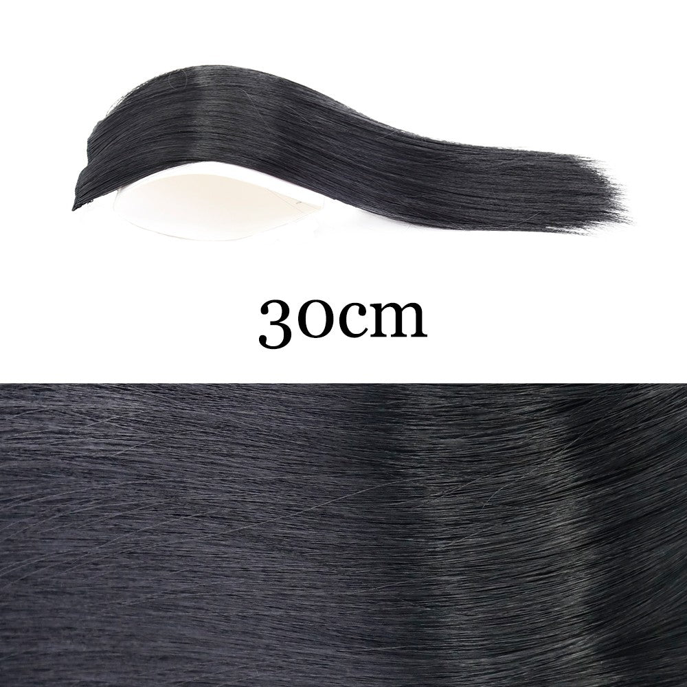 MERISI HAIR Apliques de Cabelo Sintético Liso Invisível com 2 Presilhas, Aumento de Volume, Extensões de Cabelo, Cobertura Lateral Superior