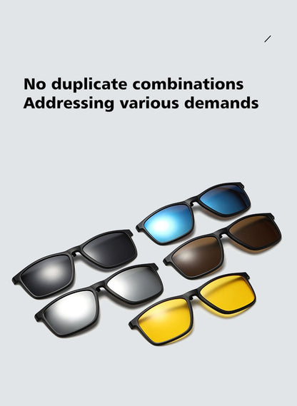 VICKY New Magnetic Clip-On Polarized Sunglasses Men Driving Night Vision Anti Blue Light Reading Glasses Women Prescription 3310