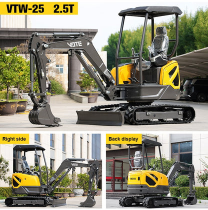 Mini Escavadeira 1 Ton Motor Kubota EURO 5 China Barato 2 Ton Escavadeira de Esteira 1.8 Ton para uso doméstico Escavadeira agrícola de 3 Ton para venda personalizada