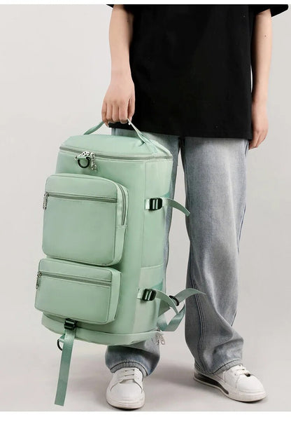Mochila de Viagem Grande, Moderna e Simples com Compartimento Independente para Sapatos, Bolsa Casual Multibolsos para Viagens Curtas