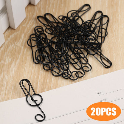 Metal Creative Music Note Shaped Creative File Clamp Paper Clips Bookmark Holder Paper Decorative Clip for Office School Home