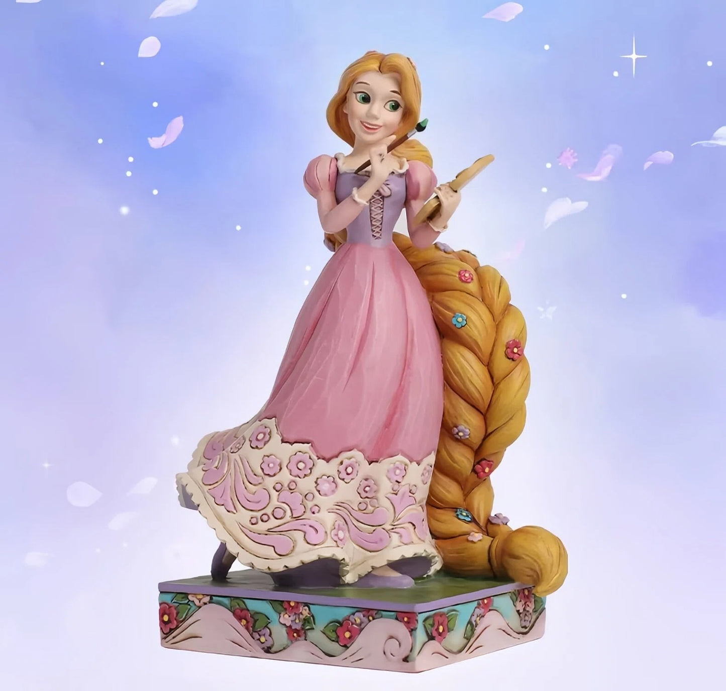 Novos produtos em estoque: Pinturas de personagens de desenho animado, Estatuetas de princesas de cabelo comprido, Brinquedos de estatuetas, Presentes surpresa de aniversário para meninas