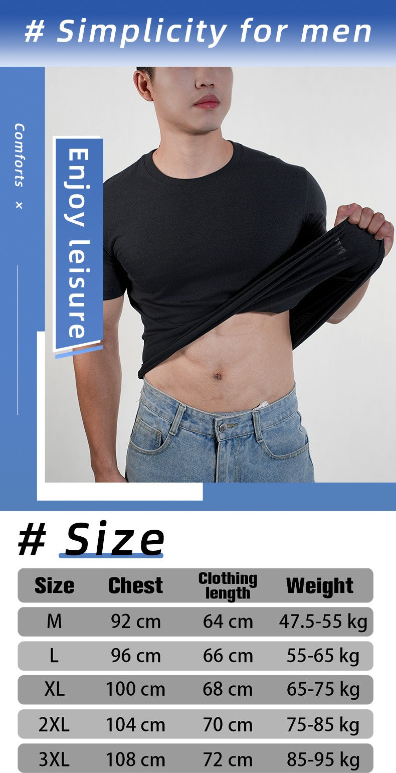 3pcs Mens Plain T-Shirt Casual 100% Cotton Slim Fit Short Sleeve Fitness Top Gym Clothes Soft Male White Black Big Size T Shirt