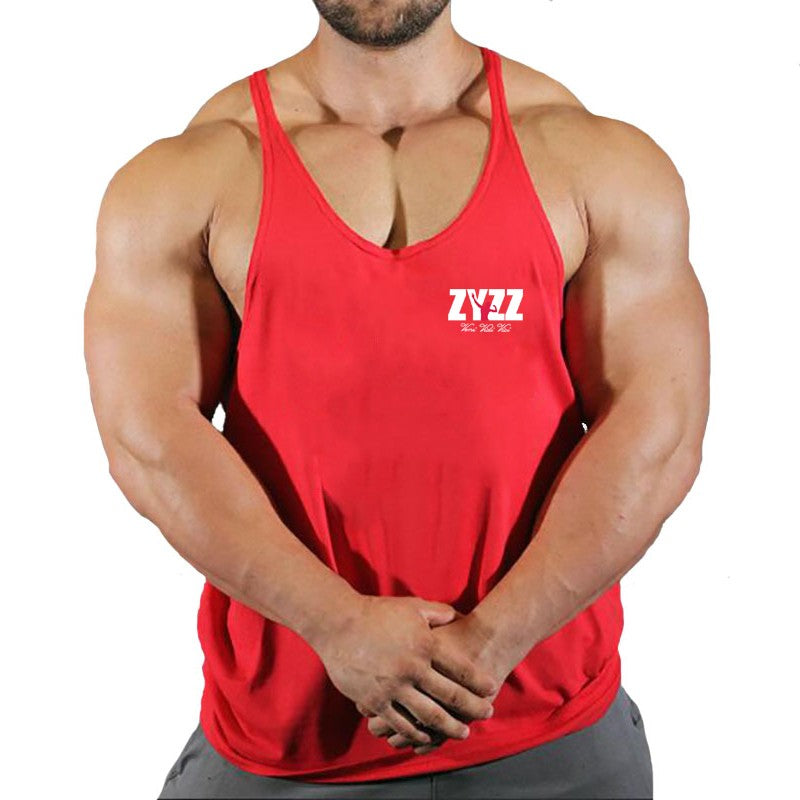 Gym Sleeveless Shirt Men Bodybuilding Tank Tops Fitness Workout Cotton Print Singlet Stringer Undershirt Male Casual Summer Vest