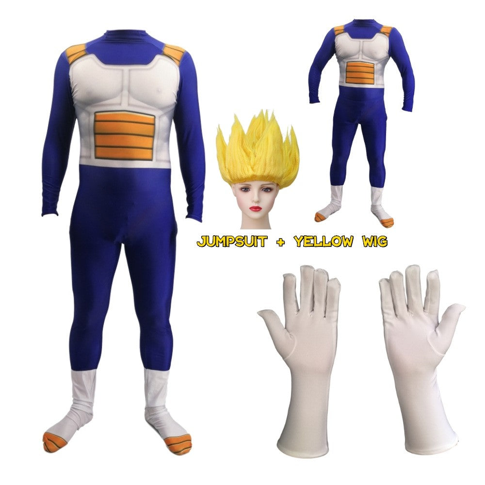 Men's Vegeta TRUNKS Kids Adult Cosplay Costume Super Saiyan Boys Youth GOKU Torankusu Halloween Jumpsuit Bodysuit Party Dress Up