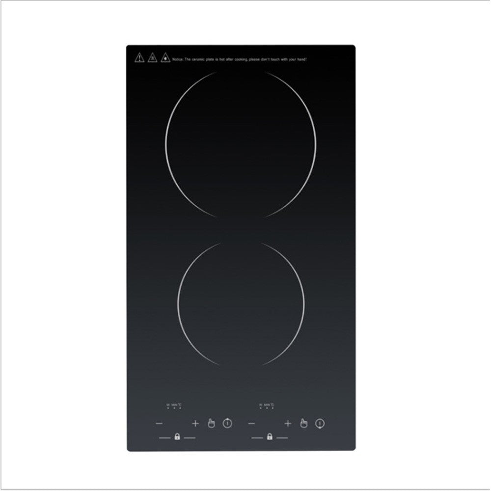 Fogão Elétrico de Duas Bocas com Aquecimento Duplo, Cooktop de Cerâmica, Indução, Eletrodoméstico de Cozinha, Superfície de Cozimento Vertical para Uso Doméstico