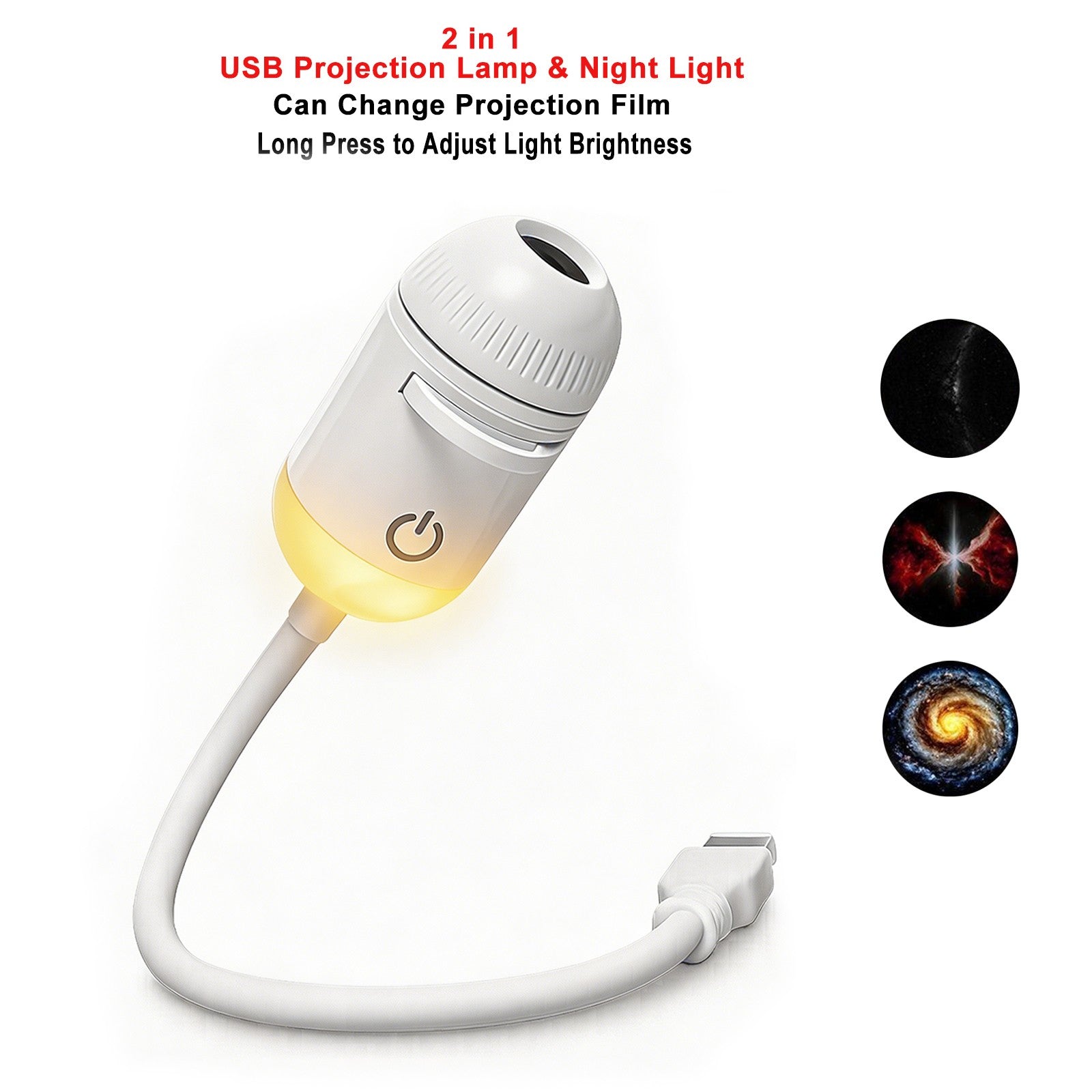 USB Car Atmosphere Projector Light Car Interior Ambient Light LED Starry Star Light Party Decor Romantic Saturn Galaxy Light
