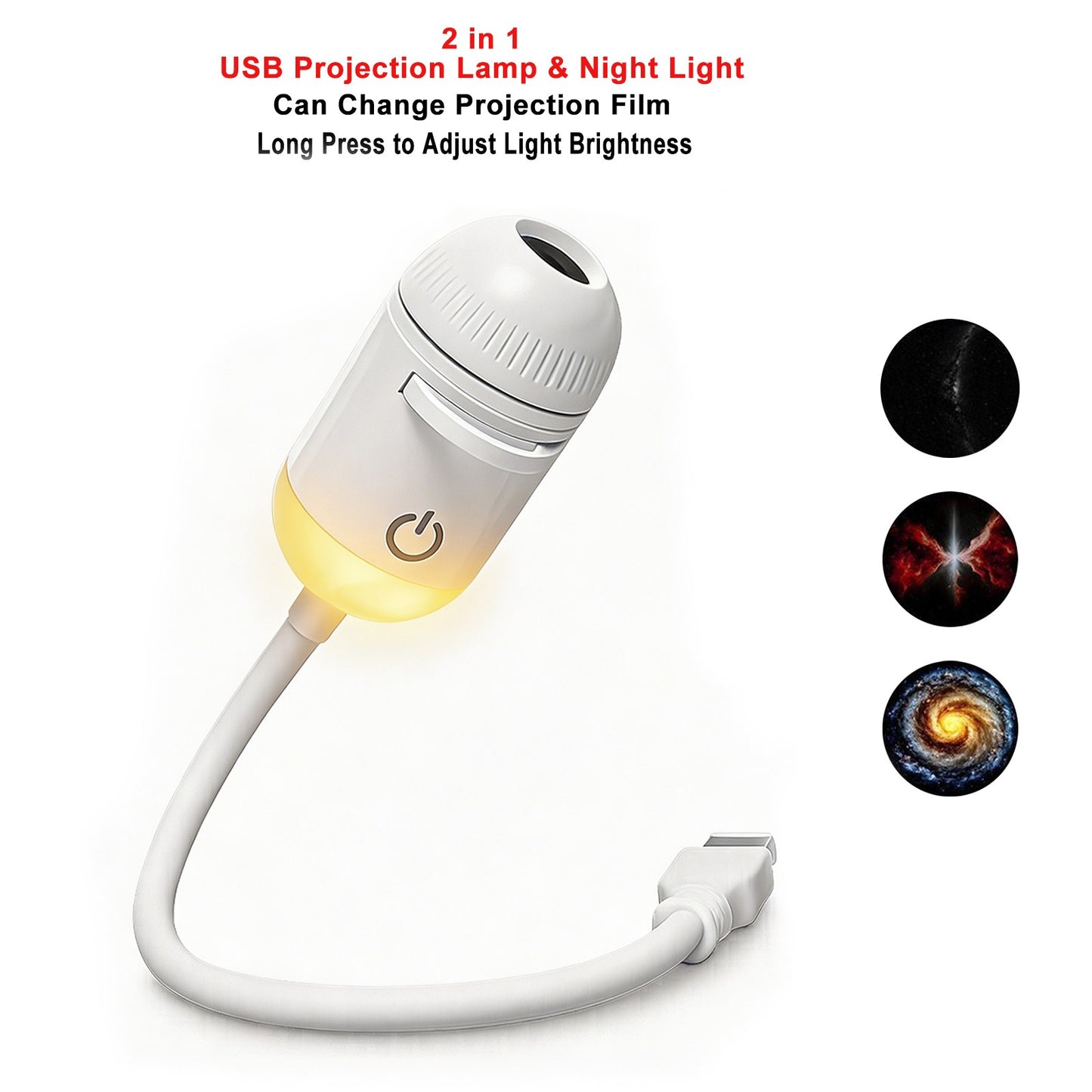 USB Car Atmosphere Projector Light Car Interior Ambient Light LED Starry Star Light Party Decor Romantic Saturn Galaxy Light