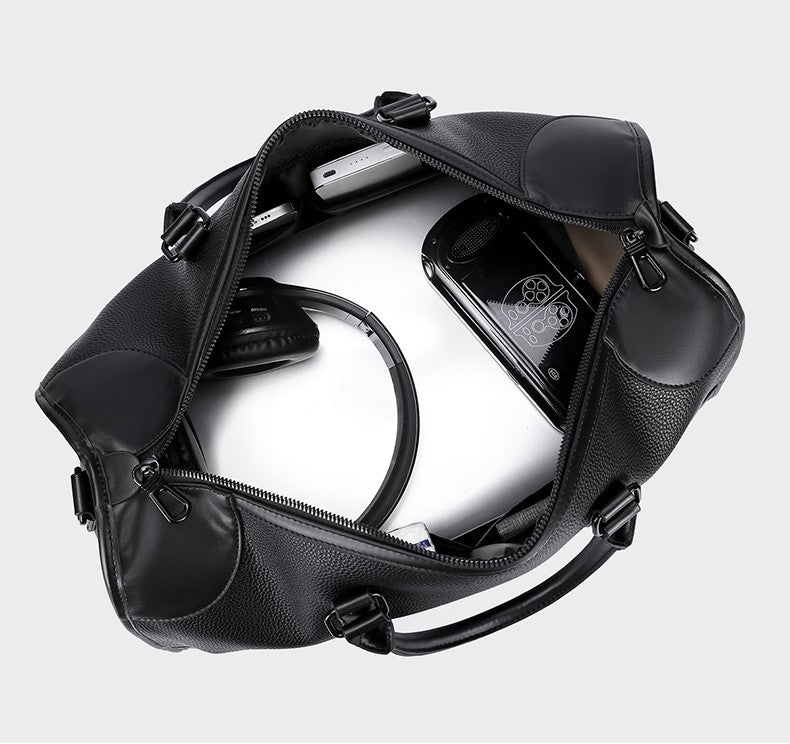 Men‘s Luxe Business Travel Bag Large Capacity with 15.6' Laptop Waterproof PU Material Lightweight for Trip Gym Bolsos de Viajes