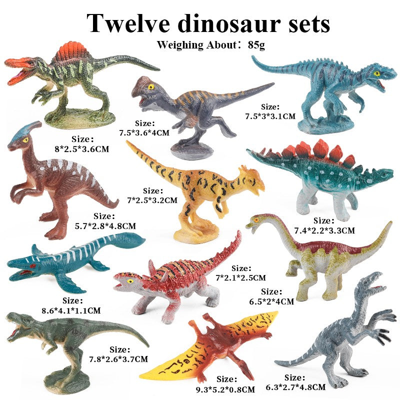 Oenux 12 Peças Pequeno Conjunto Dinossauro Jurássico Brinquedo T-Rex Velociraptor Espinossauro Mosassauro Modelo Coleção Boneco de Ação Brinquedo Infantil