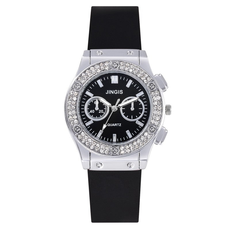 New Women Watches Fashion Silicone Quartz Watch All-Match Men's and Women's Same Diamond Watch Neutral Watch Alloy Student Watch