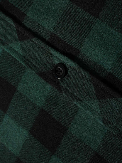 New Coat Spring and Autumn Men's Loose Plaid Hooded Shirt Large Size Fashion Casual Long sleeved Shirt Street StyleS-3XL