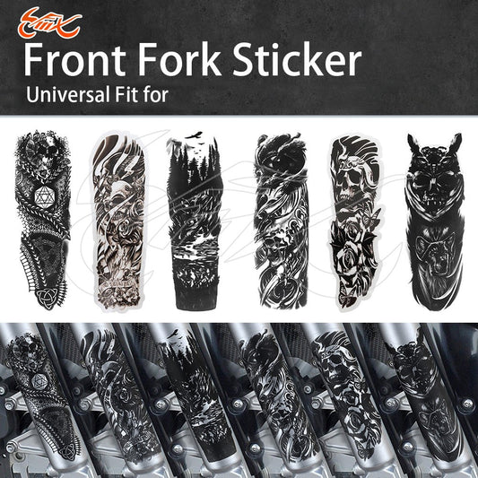 Motorcycle Front Fork Skull Decals Sticker Tag Paster Universal Fit for Honda Yamaha Kawasaki Suzuki BMW Harley