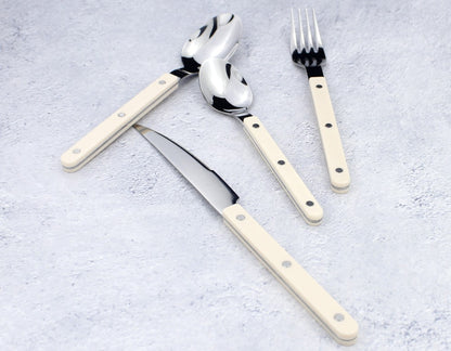 Conjuntos de Talheres de Design Moderno Espelhamento Superior Aço Inoxidável 18/8(304) Cabo ABS com Rebites Jogo de Talheres para Cozinha