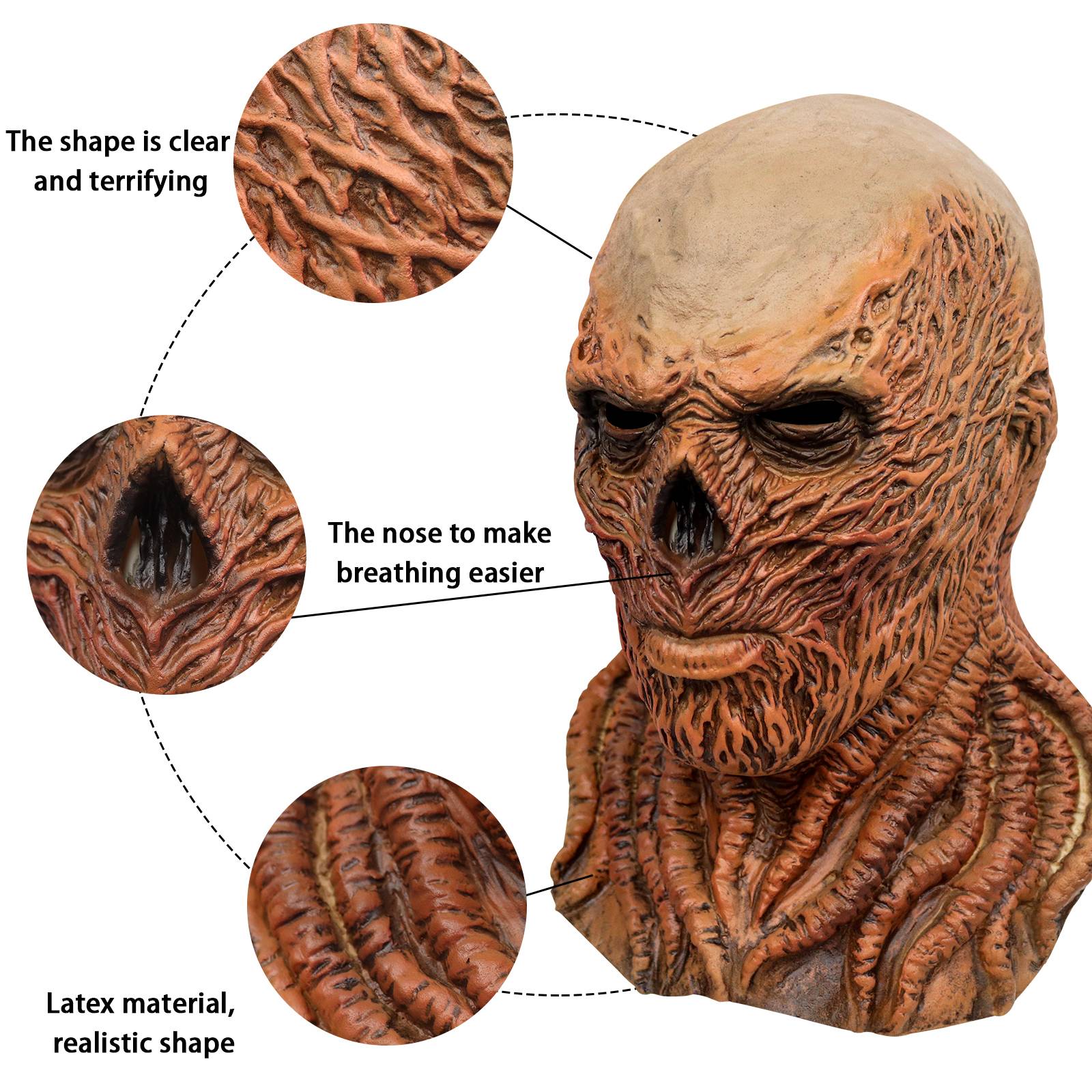 Vecna Strange Thing Mask Horror Devil Full Face Helmet Monster Latex Masks Halloween Carnival Party Costume Props Accessories