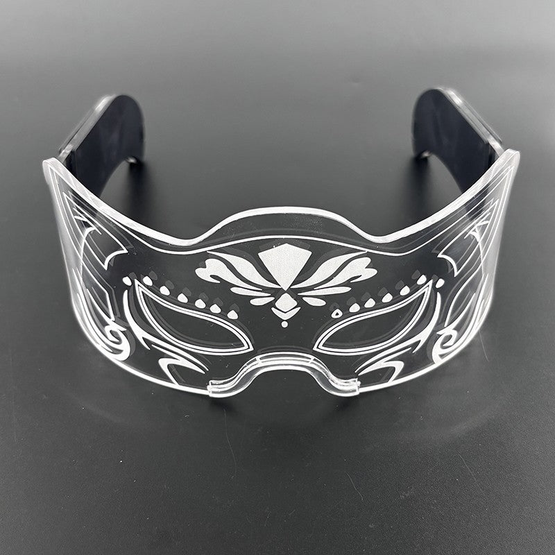 Led Luminous Glasses Bar Masquerade Concert Rave Goggles Rainbow Space Robot Futuristic Led DJ LIGHT Glasses Star Y2k Glasses