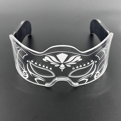 Led Luminous Glasses Bar Masquerade Concert Rave Goggles Rainbow Space Robot Futuristic Led DJ LIGHT Glasses Star Y2k Glasses