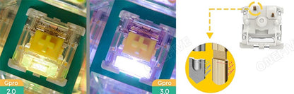 GATERON G Pro V3 3.0 Pro Switch 3 pin para Teclado Mecânico Pré-Lubrificado RGB Linear Tátil Branco Amarelo Vermelho Prata Marrom Eixo MX
