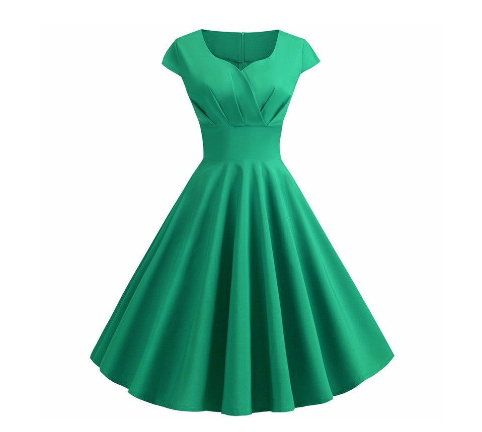 Summer Dress Women Hepburn Vintage Rockabilly Pin Up Dress Robe Femme Casual Ret
