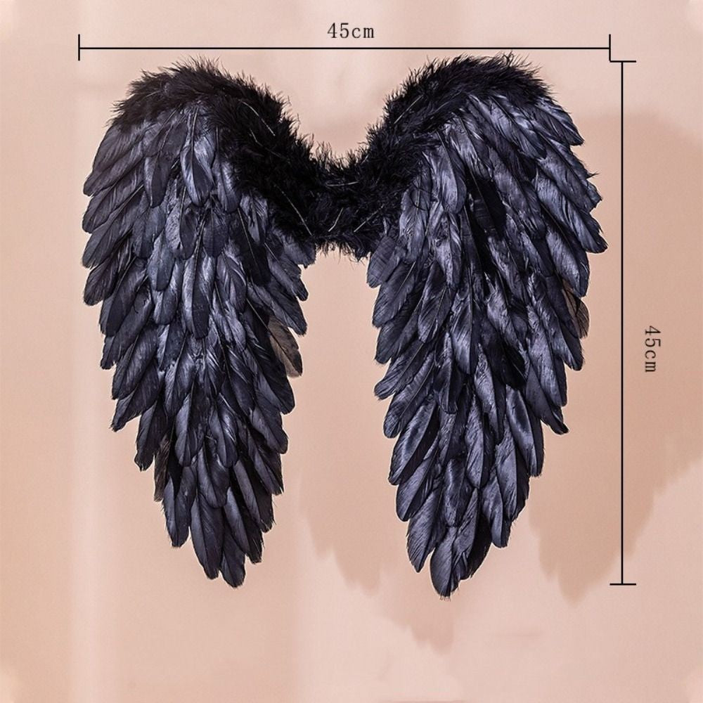 Children Adult Angel Devil White Black Feather Wings Fallen Angel Cosplay Little Wings Halloween Carnival Birthday Party Costume