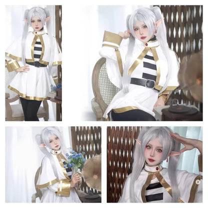 Cosplay Sousou No Frieren: Fantasia, Peruca, Sapatos, Bonecos de Anime, Vestido de Mago, Orelha de Elfo, Halloween, Natal para Mulheres