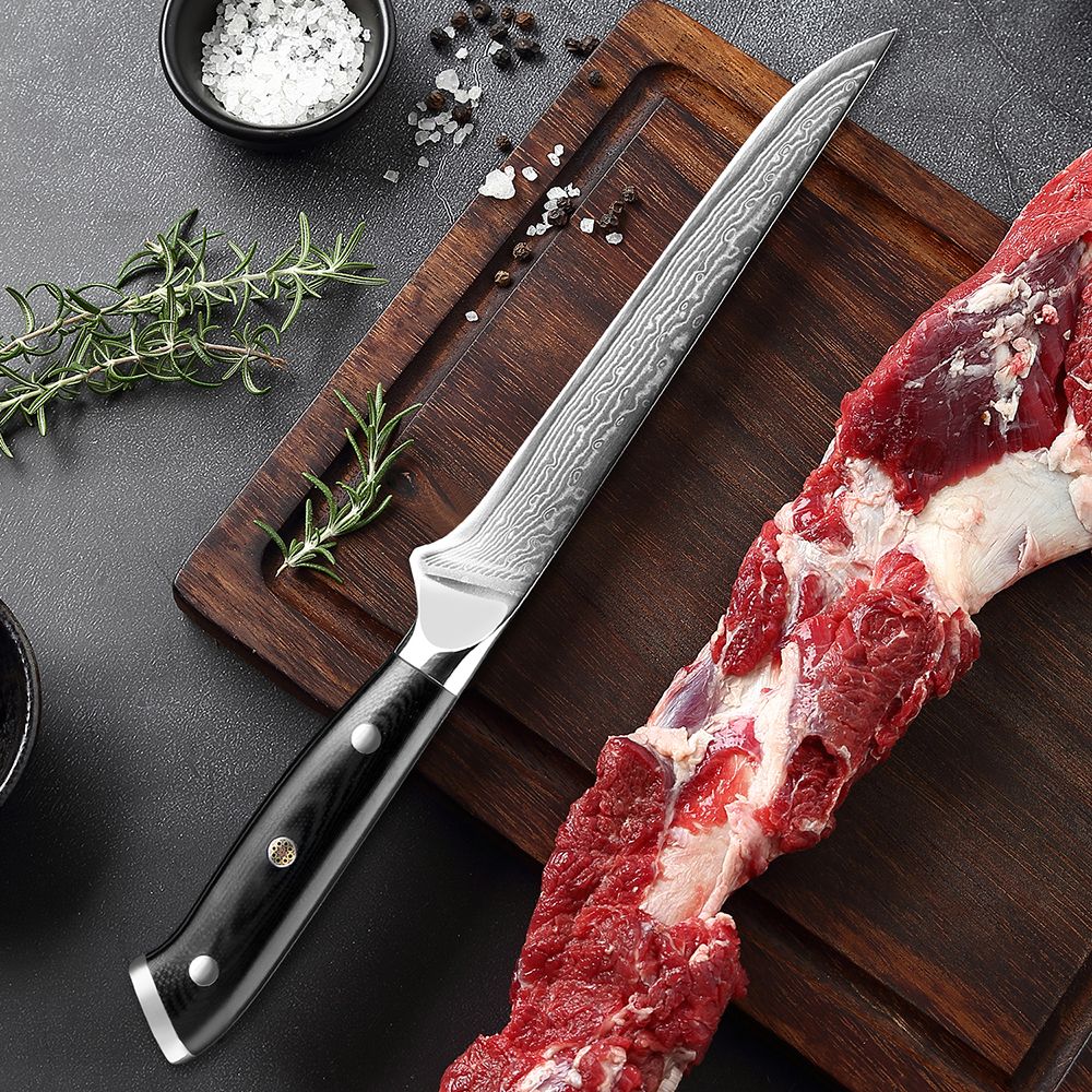 1-9 PCS Chef Knife Set Damascus Steel Kitchen Knives Razor Sharp Cleaver,Paring,Bread,Boning,Chef Special Knife With G10 Handle