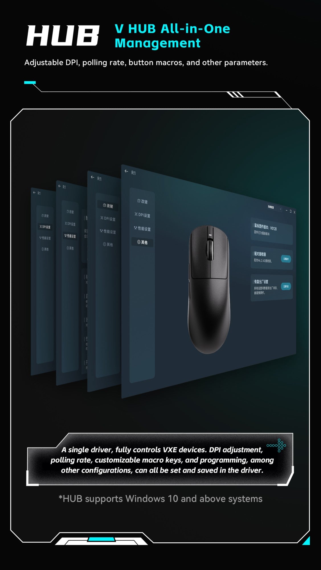 Mouse Gamer ATK VXE Dragonfly R1 E-Sports Longa Duração da Bateria Paw3395 Leve Ergonômico Mouse Bluetooth de Três Modos