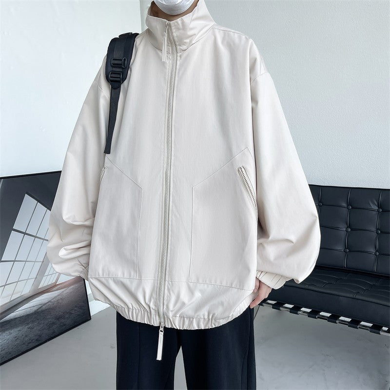 2024 Men Hooded Jacket Men Bomber Jacket Mens Windbreakers Zipper Coats Spring Autumn Loose Cargo Jacket Men Casual Sportswear