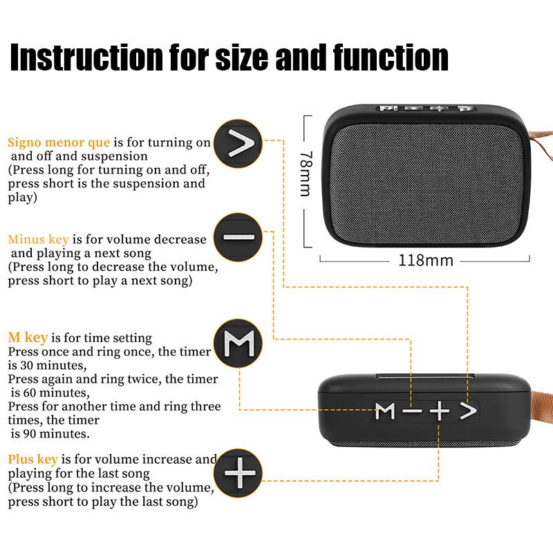 Caixas de Som Portáteis Externas Bluetooth 5.0 Mini Alto-falante Oxford Coluna Sem Fio Toca-discos de Música Estéreo 3D Surround Caixa de Som Hifi