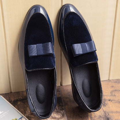 Yuppie Social Leather Shoes Men Classic Wedding Men's Dress Shoes Bow Formal Shoes For Men Slip On Loafers Man
