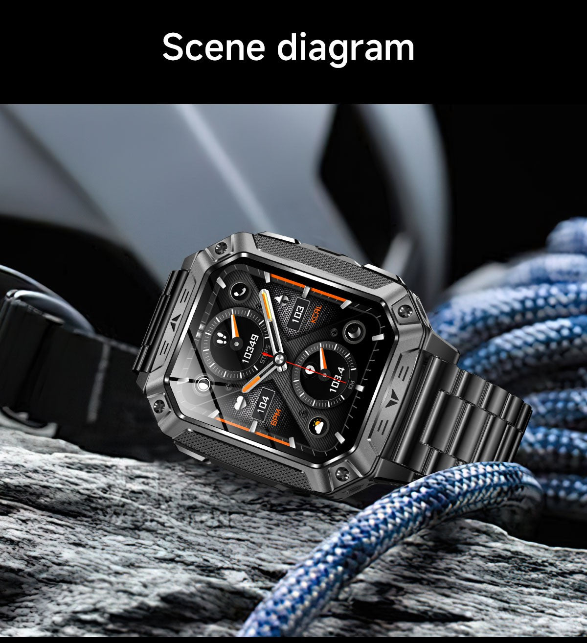 2026 Novo 1400mAh Bateria Grande Militar Ao Ar Livre 2.01 polegadas Smartwatch Masculino 10ATM À Prova D'água Chamada Bluetooth Relógio Inteligente Esportivo