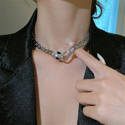 Colares com Pingente em Forma de Coração e Asas de Anjo Cor Prata Zircônia Cúbica 5A Estilo Minimalista Corrente na Clavícula Joias Femininas e para Meninas