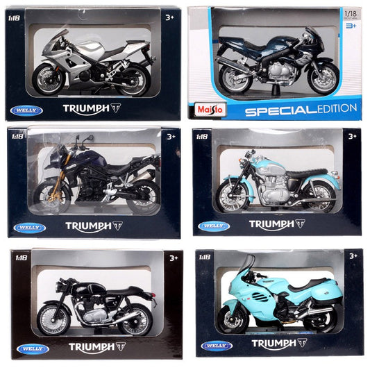 1/18 Escala Welly Triumph Tiger Explorer 800 Sprint RS Bonneville Daytona Trophy Thruxton 1200 Moto Diecast Modelo Brinquedo