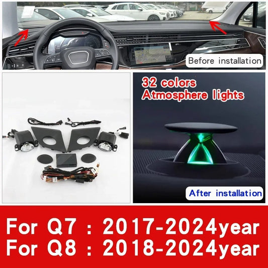 Tweeter lift Speaker with ambient light for Audi A6 C7 C8 A7 A4 A5 B8 B9 Q5 2017-2024 center dashboard trumpet professional Lamp