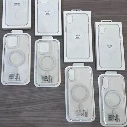 Capa Magnética Transparente de Animação Original para iPhone 17 Air 16 15 14 13 12 Pro Max, Capas para Carregamento Sem Fio Magsafe