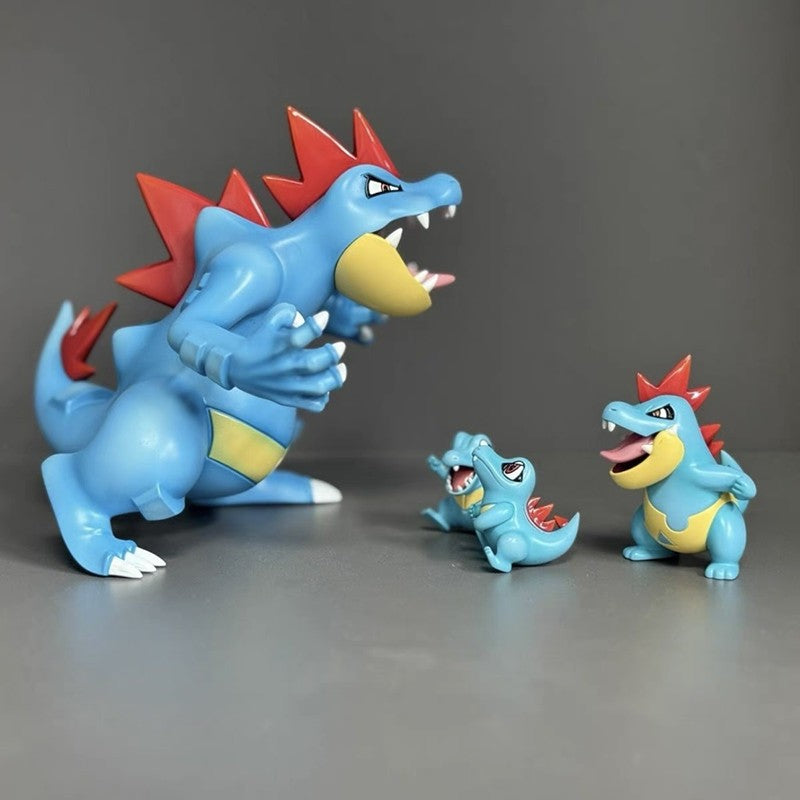 Desenho Animado Anime P0kemon Totodile Croconaw Feraligatr Boneco de Ação Modelo de Estátua de Mesa Brinquedo de Presente