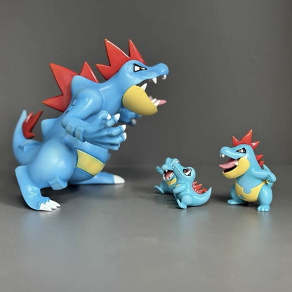 Desenho Animado Anime P0kemon Totodile Croconaw Feraligatr Boneco de Ação Modelo de Estátua de Mesa Brinquedo de Presente
