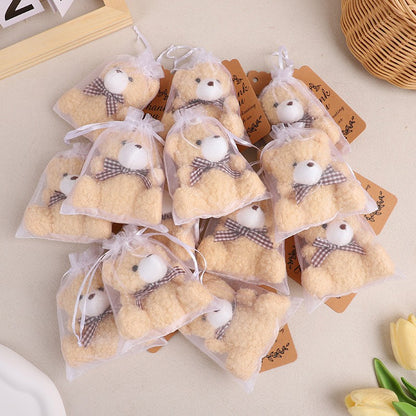 30pcs/10set Bear Gift with Organza Bag Thank You Card for Baby Shower Wedding Decoration Supplies Kids Birthday Party Guest Gift