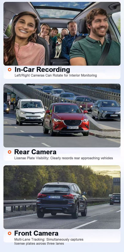 Câmera Veicular 4 Canais 360° Carro DVR Black Box 128G Câmera Frontal Esquerda Direita Traseira Gravador de Vídeo G-Sensor Monitor de Estacionamento 24H